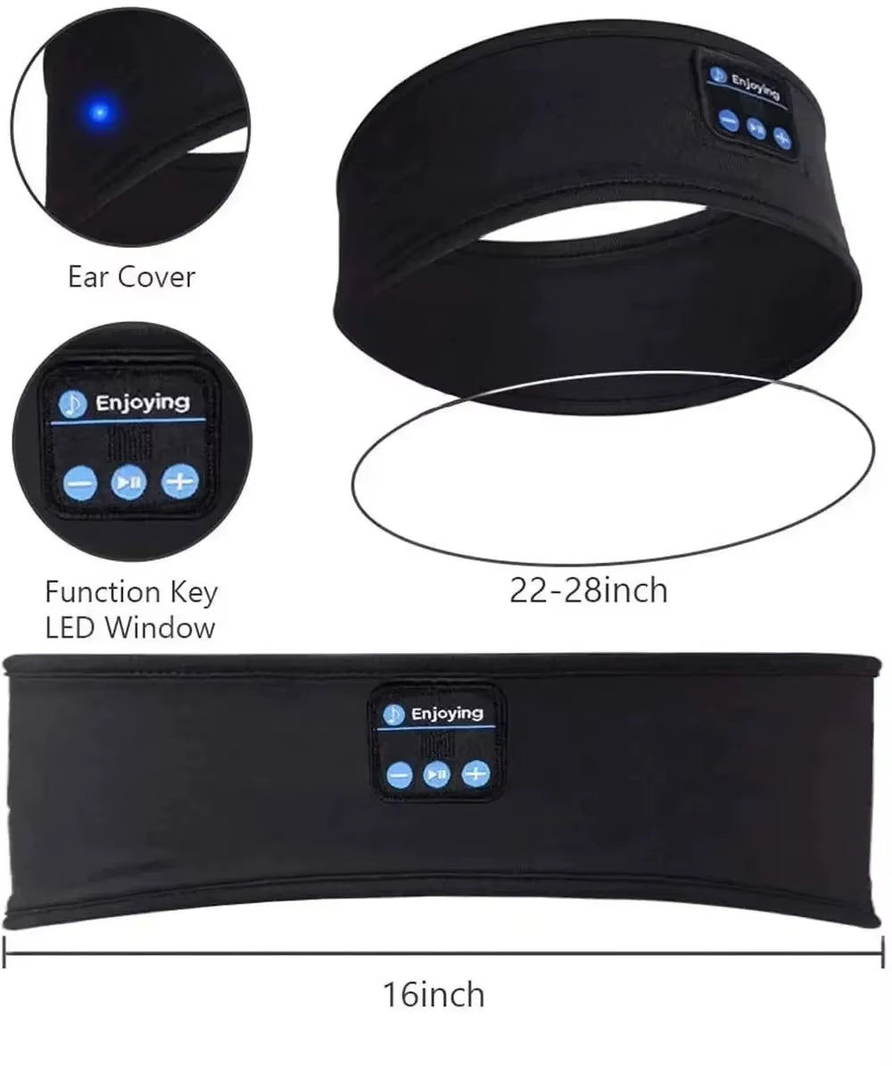 Wireless Bluetooth 5.0 Sports Headband: Comfortable Music Eye Mask Earphones for Sleeping and Relaxation