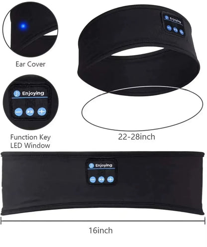 Wireless Bluetooth 5.0 Sports Headband: Comfortable Music Eye Mask Earphones for Sleeping and Relaxation