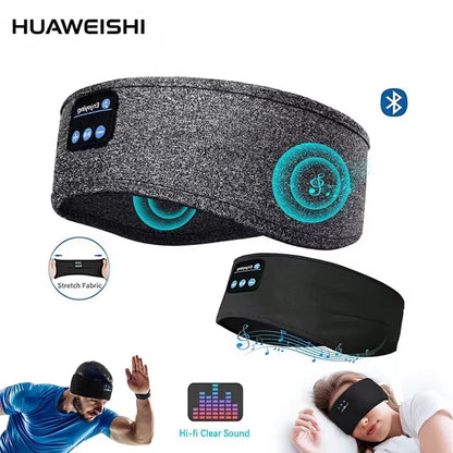 Wireless Bluetooth 5.0 Sports Headband: Comfortable Music Eye Mask Earphones for Sleeping and Relaxation