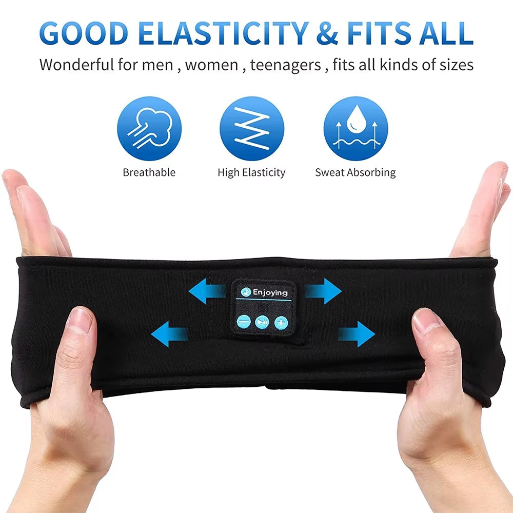 Wireless Bluetooth 5.0 Sports Headband: Comfortable Music Eye Mask Earphones for Sleeping and Relaxation